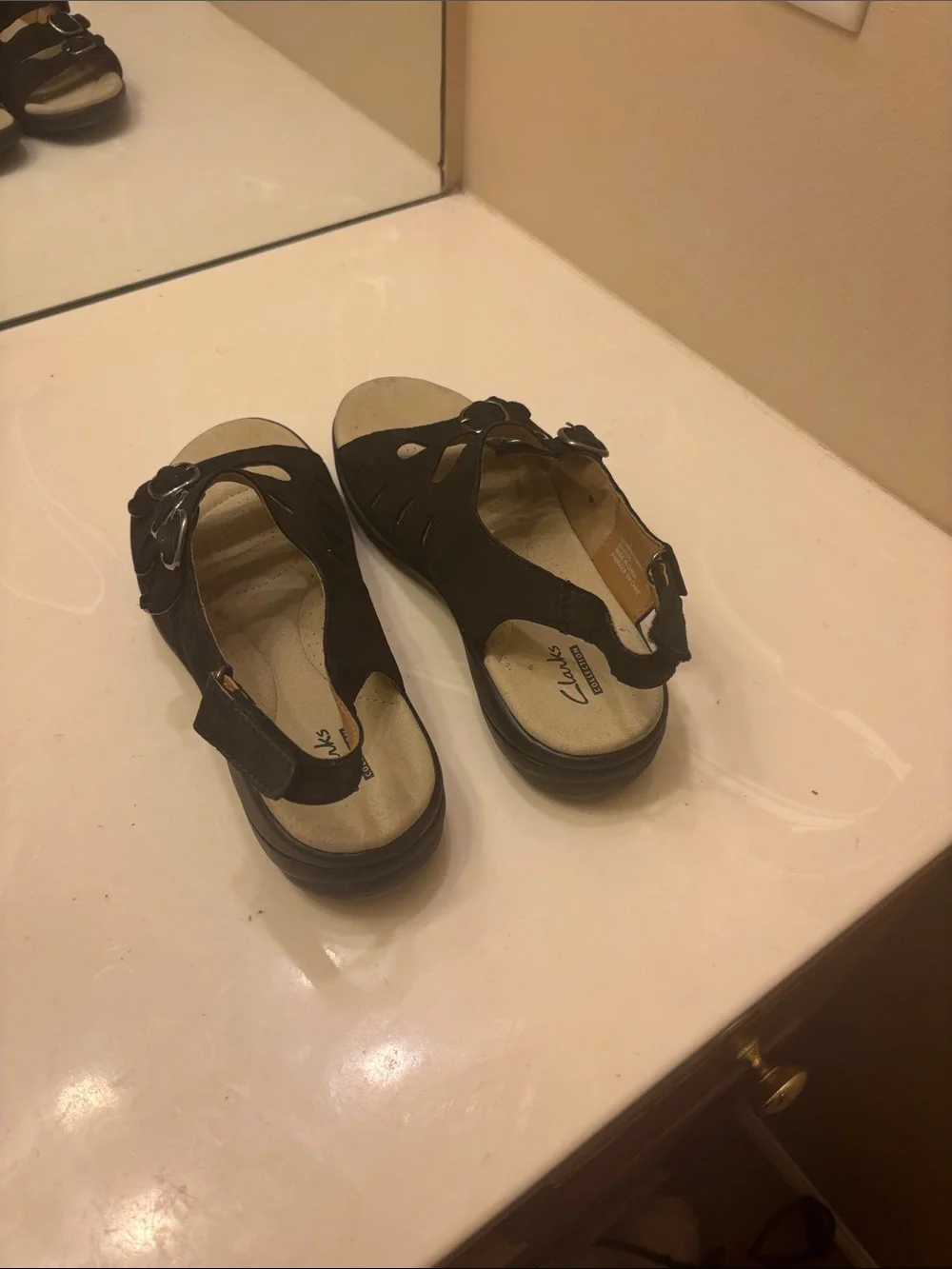 Clarks Black Women’s Buckle Slingback Sandals